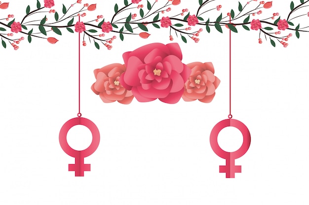 Signo femenino con rosas