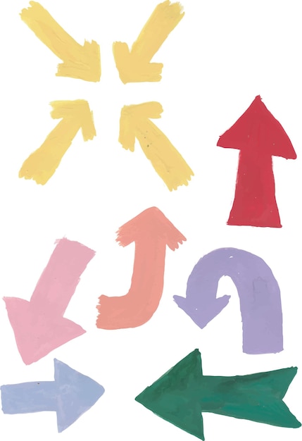 Signo de flecha dirección dibujado a mano acuarela ilustración clipart