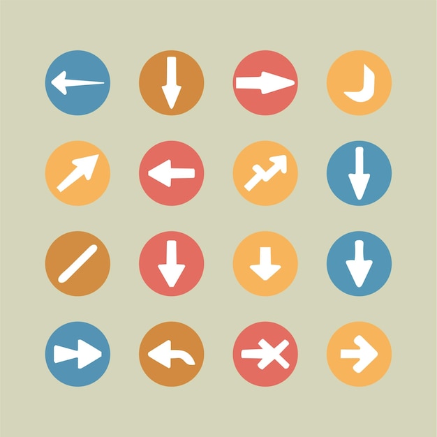 signo de flecha direccional o diseño de conjunto de iconos