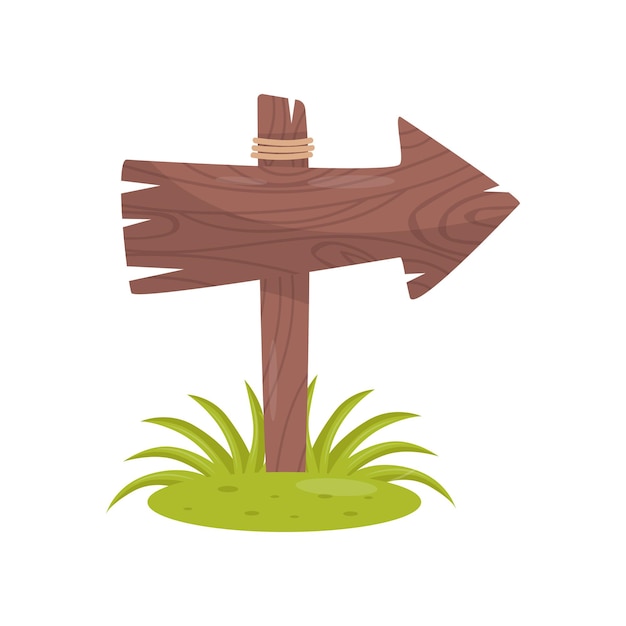 Vector signo de flecha de madera vieja ilustración vectorial de señal de dirección en un fondo blanco