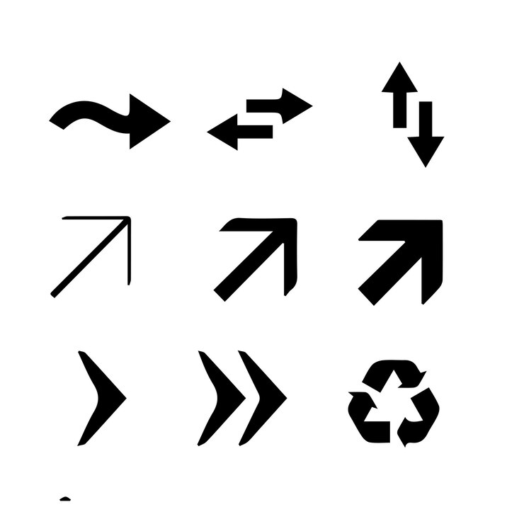 signo de flecha o íconos