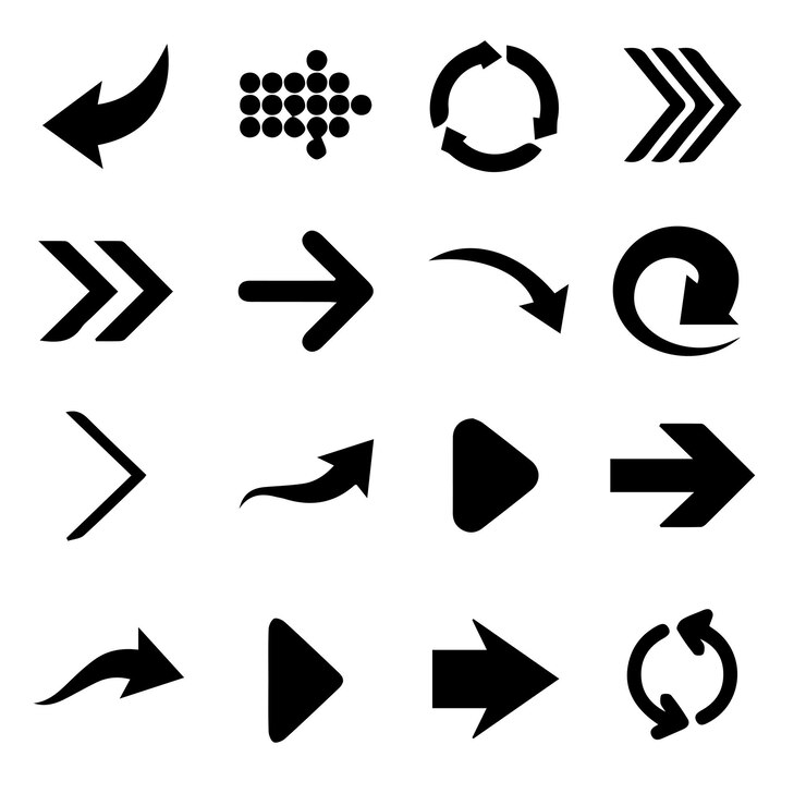 signo de flecha o íconos