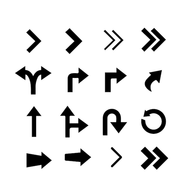 signo de flecha o íconos