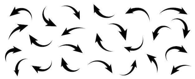 Signo de flechas Flechas curvas Set de flechas curvas Colección de símbolos de flecha Ilustración de flechas vectoriales