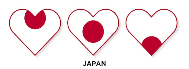 Signo en forma de corazón con la bandera de japón