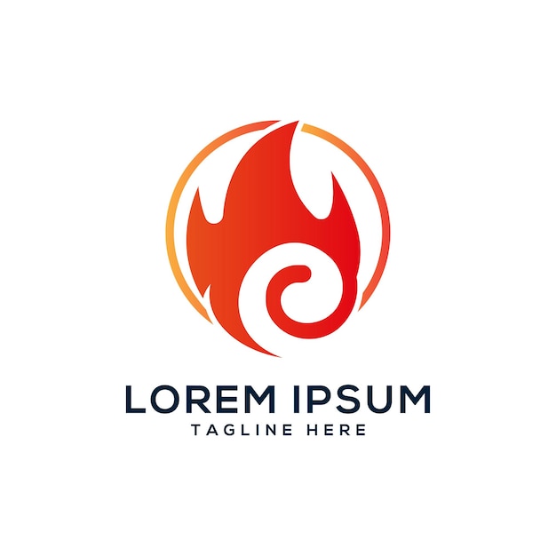 Signo de fuego de logotipo plantilla vectorial de concepto de diseño moderno creativo