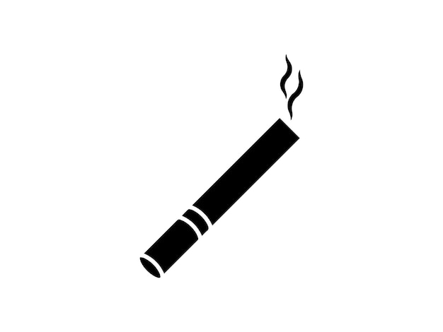 Signo de fumar con vector de silueta de cigarrillo