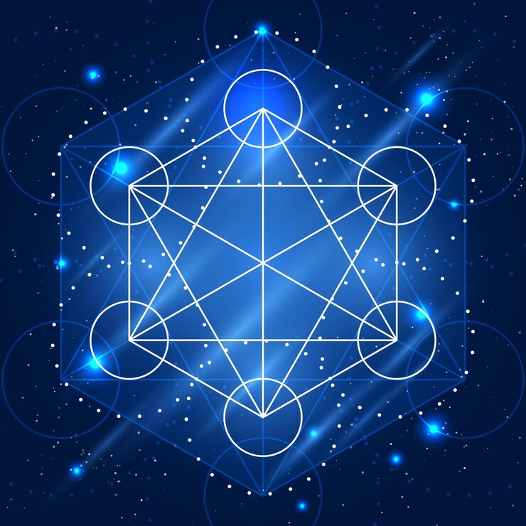 Vector signo de geometría mágica alquimia vectorial símbolo místico en el fondo del espacio