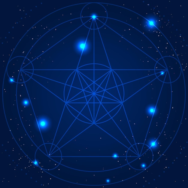 Signo de geometría mágica vectorial