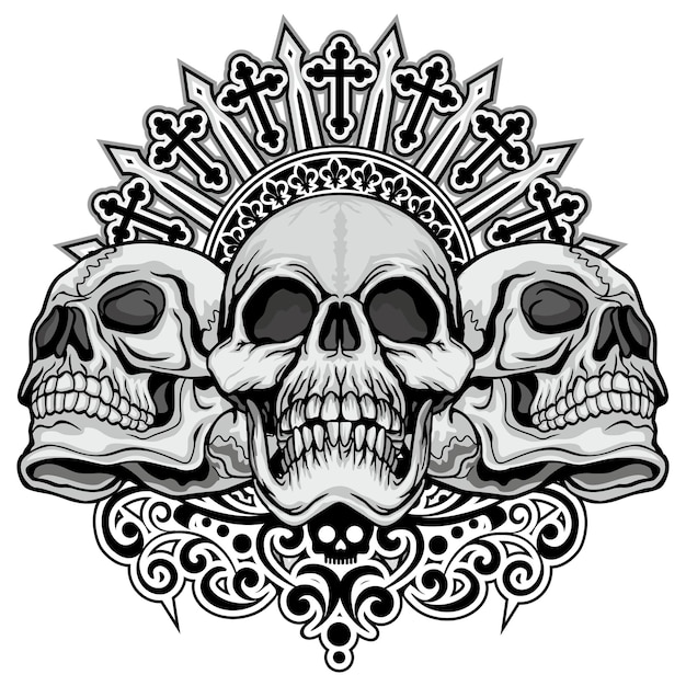 Signo gótico con calavera y alas, camisetas de diseño vintage grunge