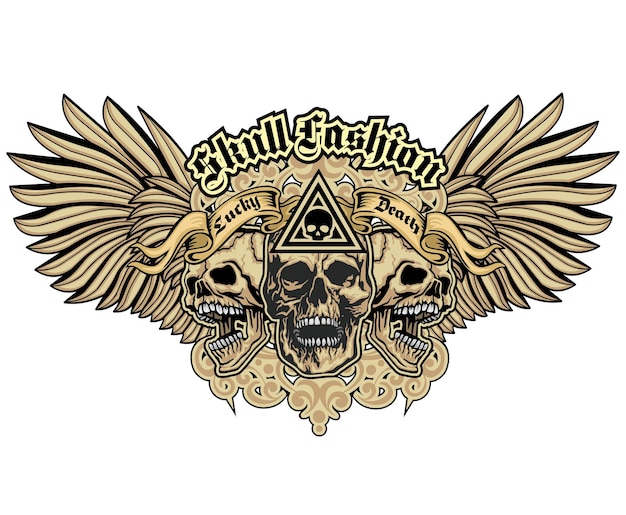 Signo gótico con calavera, camisetas de diseño vintage grunge