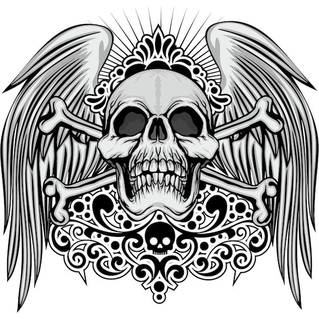 Signo gótico con camisetas de diseño vintage grunge calavera