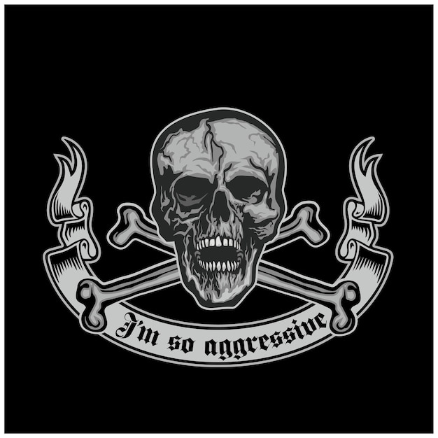 Signo gótico con cráneo grunge camisetas de diseño vintage