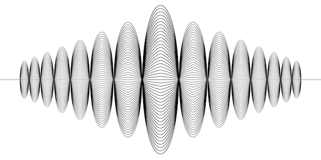 Vector signo de grabación digital de audio música radio onda de sonido vector signo sismología terremoto guilloche