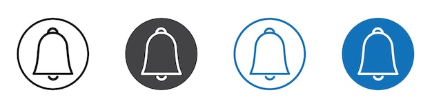 El signo del icono de la campana en el contorno de la línea delgada