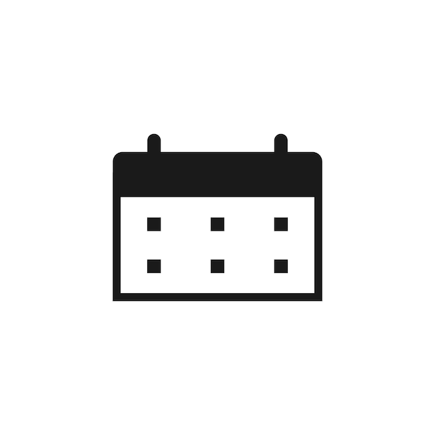 El signo del icono del diseño del calendario aislado en la ilustración vectorial blanca