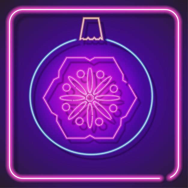 Signo de icono de neón de Navidad aislado cuadrado