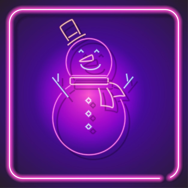 Signo de icono de neón de Navidad aislado cuadrado