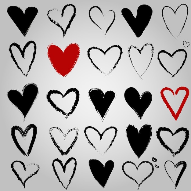Signo de iconos de corazón Grunge