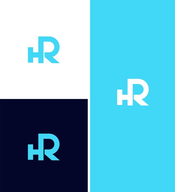 Signo de identidad del icono de marca de la letra HR RH