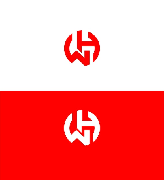 Signo de identidad del icono de la marca con la letra HW WH