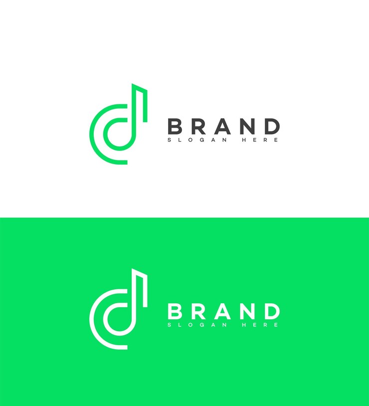 Vector signo de identidad de la marca modelo de símbolo de letra de cd