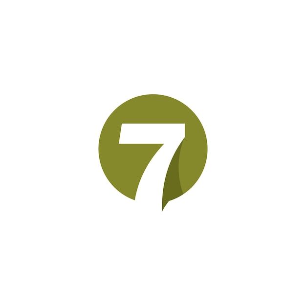Vector signo de ilustración de icono de vector de logotipo número 7