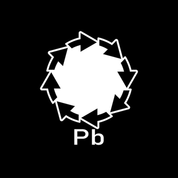 Signo de ilustración de vector de pb de reciclaje de batería