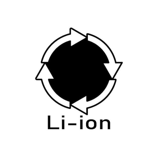Signo de ilustración de vector de signo de reciclaje de batería