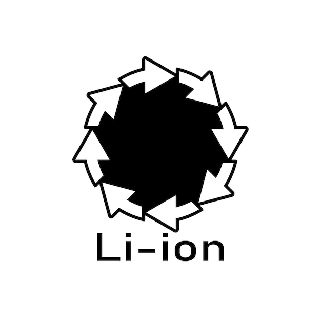 Signo de ilustración de vector de signo de reciclaje de batería
