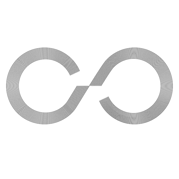 Signo de infinito Infinito icono plano Mobius strip Vector logo para diseño web móvil e infografía Ilustración vectorial eps 10 Aislado sobre fondo blanco