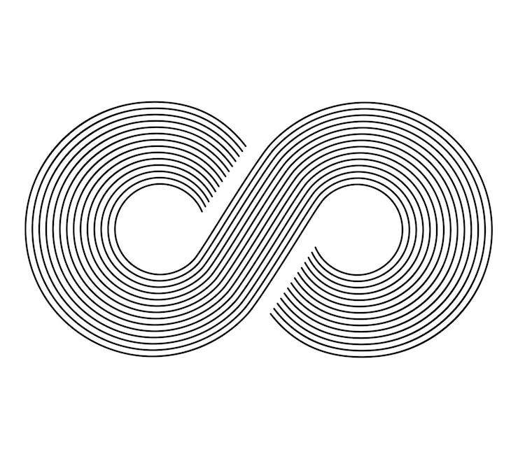 Vector signo de infinito infinito icono plano mobius strip vector logo para diseño web móvil e infografía ilustración vectorial eps 10 aislado sobre fondo blanco