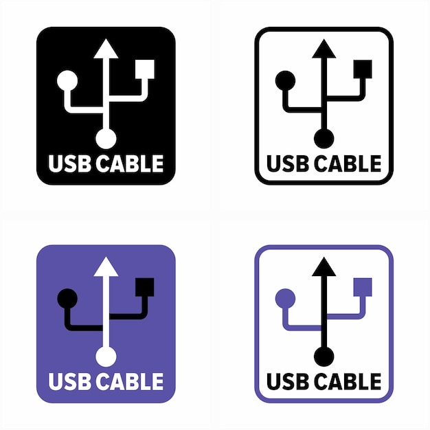 Signo de información de cable USB estándar de diferentes periféricos