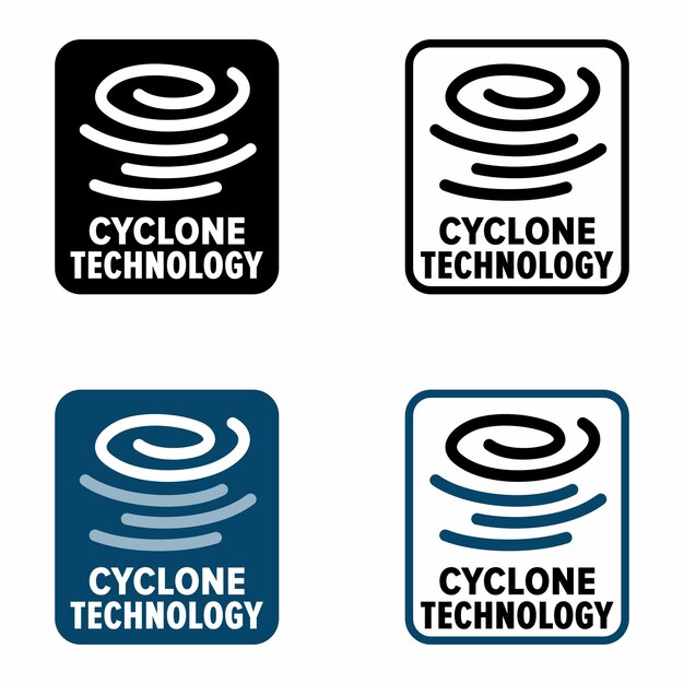 Signo de información de vector de tecnología de ciclón