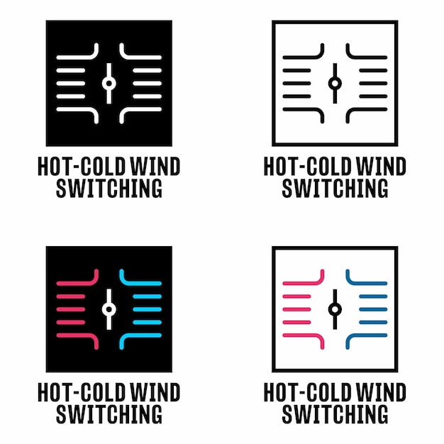Signo de información vectorial de cambio de viento caliente-frío
