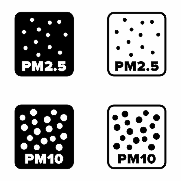 Vector signo de información vectorial pm2.5 y pm10