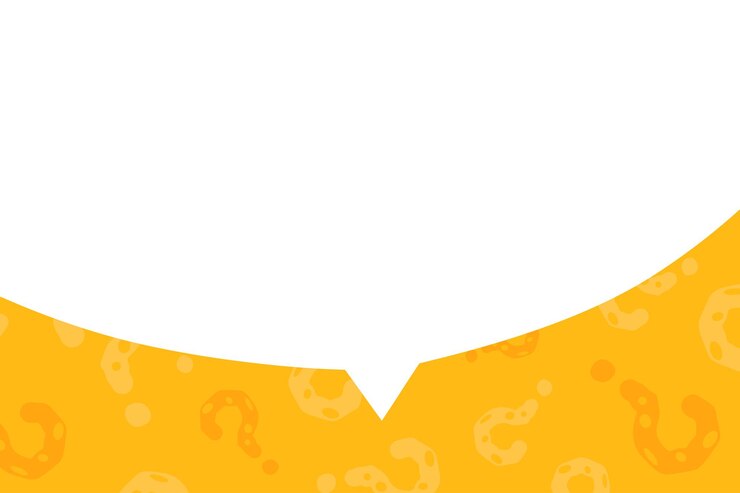 Vector signo de interrogación y chat de burbujas con fondo de espacio de copia plantilla de banner de cuestionario amarillo