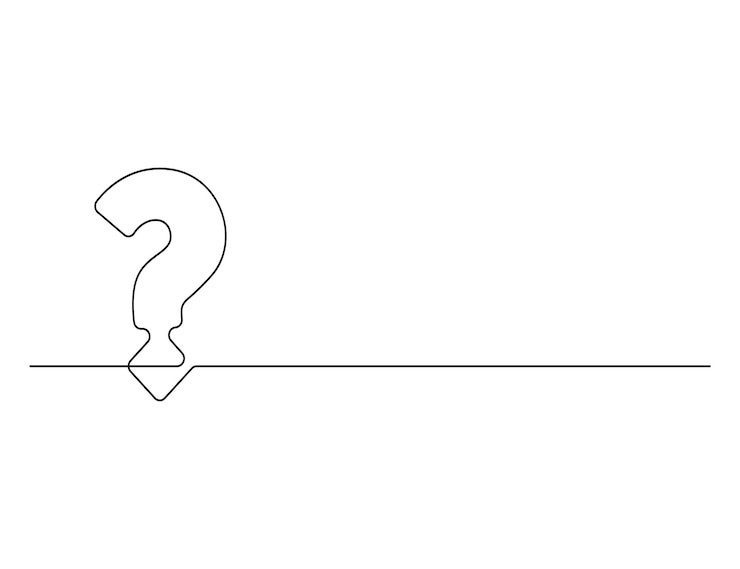 Vector signo de interrogación en una ilustración vectorial de dibujo de líneas continuas