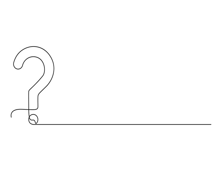Vector signo de interrogación en una ilustración vectorial de dibujo de líneas continuas
