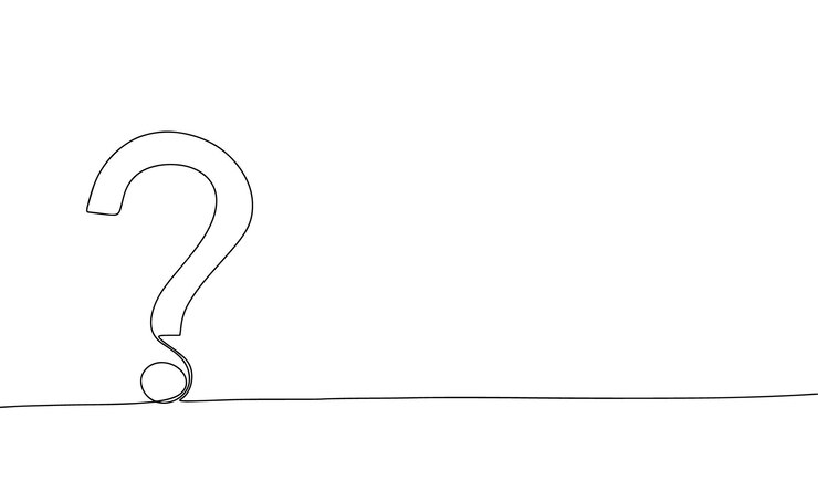 Vector signo de interrogación una línea continua línea arte signo de interrogación contorno silueta vector ilustración