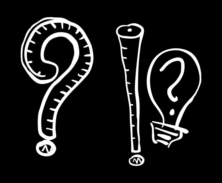 Vector signo de interrogación, punto de exclamación y bombilla con signo de pregunta que representa la resolución de problemas