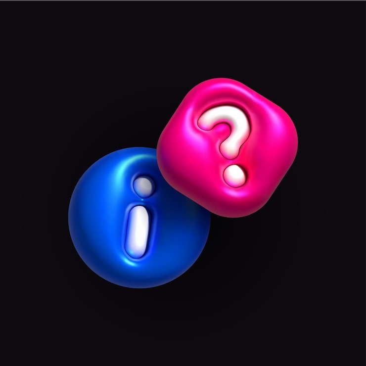 Vector signo de interrogación y signo de información icono 3d signo de información inflable y signo de interrogación icono de símbolo 3d inflado realista con efecto plastilina ilustración vectorial