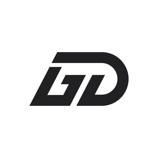 signo de la letra gd logotipo icono vectorial ilustración sencilla