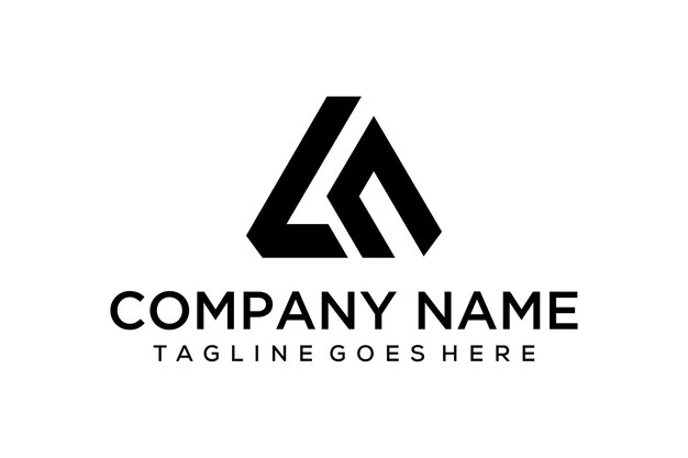El signo de la letra LN o LC de la ilustración se hace limpio y moderno como un diseño de logotipo de forma triangular