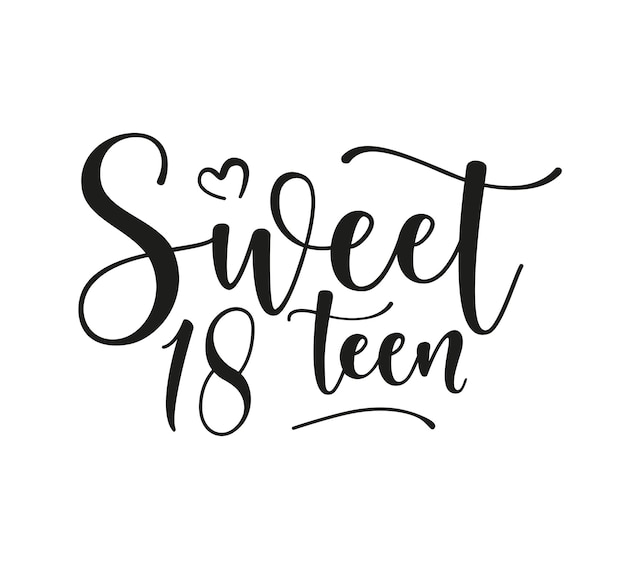 Signo de letras de feliz cumpleaños dulce 18teen