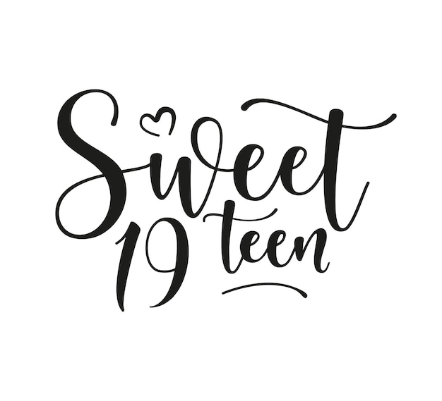 Signo de letras de feliz cumpleaños dulce 19teen