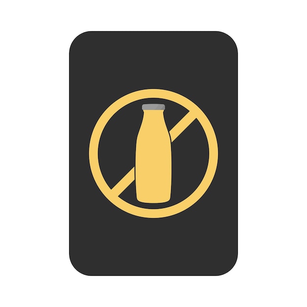 Signo libre de productos lácteos o vector de símbolos libres de productos láteos aislado en estilo plano Mejor vector de signos libres de productos llenos de productos lícitos