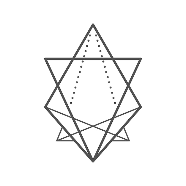 Signo de línea mágica esotérica de tatuaje boho geométrico