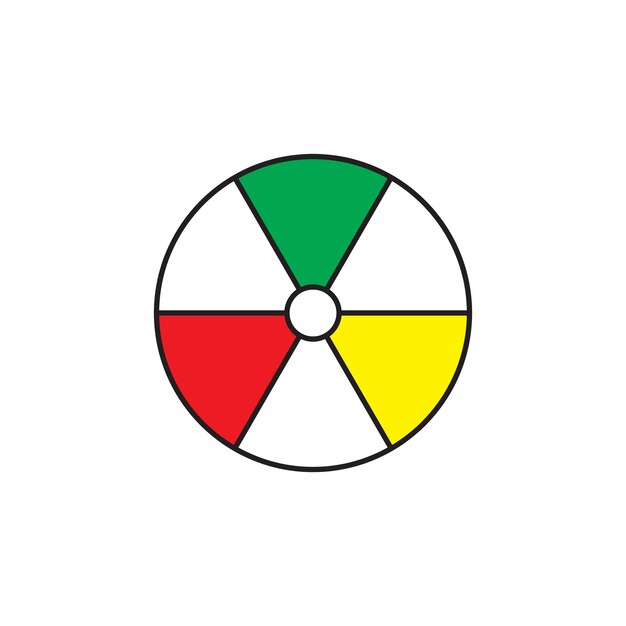 signo de línea plana de pelota de playa sobre fondo blanco arte de logotipo vectorial simple para ilustración de ocio