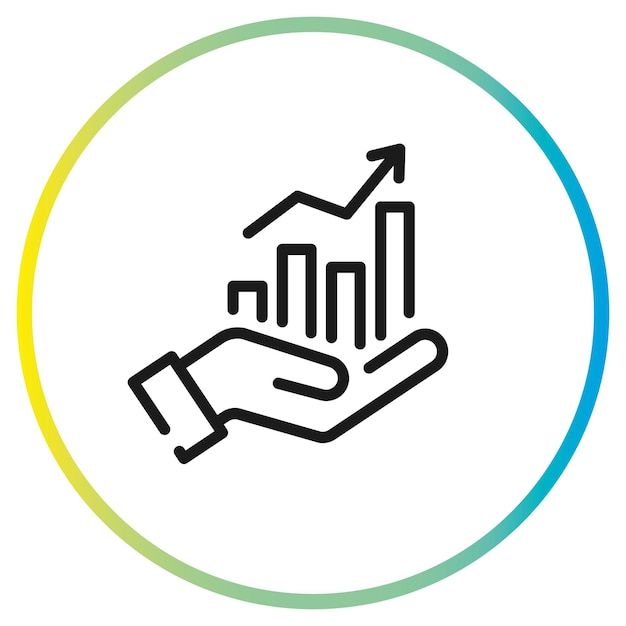 signo de línea de previsión de mercado, vector de icono de crecimiento